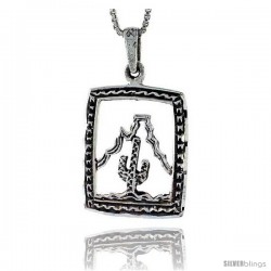 Sterling Silver Arizona Scenery Pendant, 1 in tall