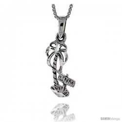 Sterling Silver Palm Tree Pendant, 3/4 in tall -Style Pa394