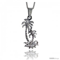 Sterling Silver Palm Tree Pendant, 1 1/8 in tall