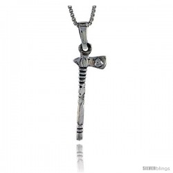 Sterling Silver Tomahawk Pendant, 1 3/8 in tall