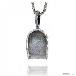 Sterling Silver Dustpan Pendant, 3/4 in tall