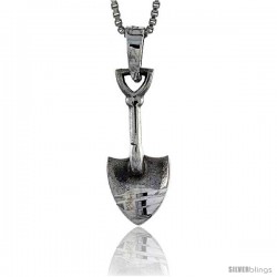 Sterling Silver Shovel Pendant, 1 1/8 in tall