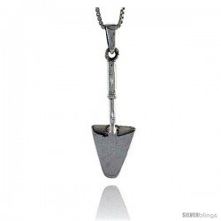 Sterling Silver Shovel Pendant, 1 3/4 in tall