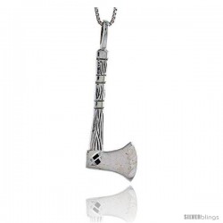Sterling Silver Axe Pendant, 1 3/4 in tall
