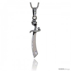 Sterling Silver Sword Pendant, 1 1/2 in tall