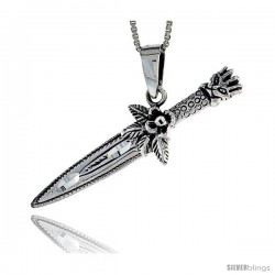 Sterling Silver Knife Pendant, 1 5/8 in in width.