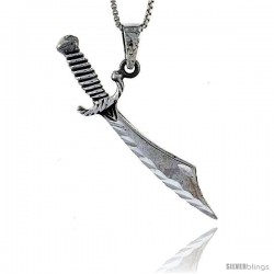 Sterling Silver Sword Pendant, 1 3/4 in in width.