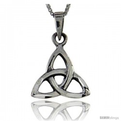 Sterling Silver Triquetra Trinity Symbol Pendant, 1 in tall