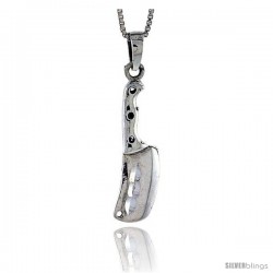 Sterling Silver Cleaver Pendant, 1 3/4 in tall