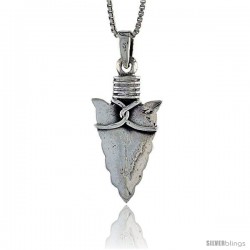 Sterling Silver Arrowhead Pendant, 1 tall