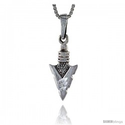 Sterling Silver Arrowhead Pendant, 5/8 in tall