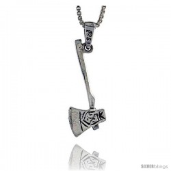 Sterling Silver Axe Pendant, 1 in tall
