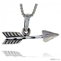 Sterling Silver Arrow Pendant, 1 in tall