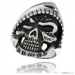 Surgical Steel Biker Ring Gothic Hooded Skull