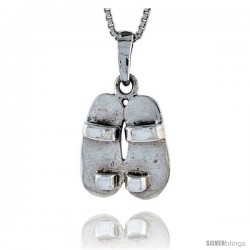 Sterling Silver Slippers Pendant, 5/8 in tall -Style Pa507