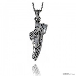 Sterling Silver Men's Shoe Pendant, 1 1/16 in tall