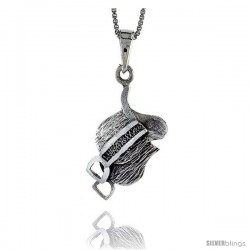 Sterling Silver Saddle Pendant, 1 in tall