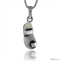 Sterling Silver Slippers Pendant, 5/8 in tall -Style Pa508