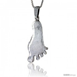 Sterling Silver Footprint Pendant, 1 1/8 in tall