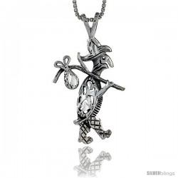 Sterling Silver Walking Turtle Pendant, 1 1/8 in tall