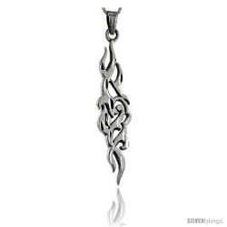 Sterling Silver Tribal Pendant, 2 5/8 in tall