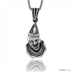 Sterling Silver Clown Pendant, 3/4 in tall -Style Pa521