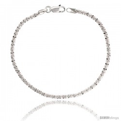 Sterling Silver Sparkle Rock Chain Necklaces & Bracelets Nickel Free 2.5mm wide