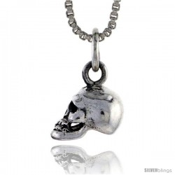 Sterling Silver Skull Pendant, 3/8 in tall