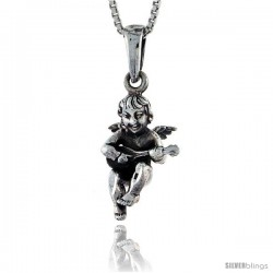 Sterling Silver Cherub Pendant 3/4 in tall -Style Pa534