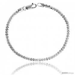 Sterling Silver Sparkle Rock Chain Necklaces & Bracelets Nickel Free 3.5mm wide