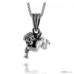 Sterling Silver Cherub Pendant 3/4 in tall -Style Pa536