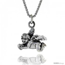 Sterling Silver Cherub Pendant 1/5 in long