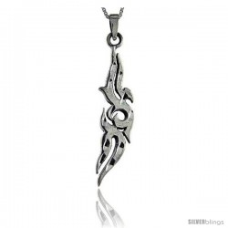 Sterling Silver Tribal Pendant, 2 3/16 in tall -Style Pa54