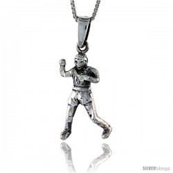 Sterling Silver Boxer Pendant, 1 1/4 in tall