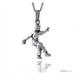 Sterling Silver Javelin Thrower Pendant, 1 1/4 in tall -Style Pa549