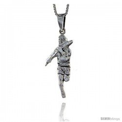 Sterling Silver High Jumper Pendant, 1 3/8 in tall