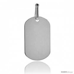 Sterling Silver Dog Tag Small Size 1 3/16 small size