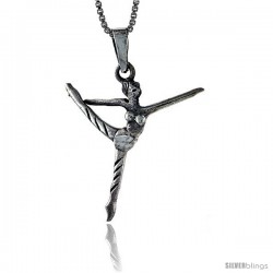 Sterling Silver Ballet Dancer (Ballerina) Pendant, 1 1/8 in tall