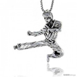 Sterling Silver Judo / Karate Pendant, 1 1/8 in tall