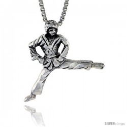 Sterling Silver Judo / Karate Pendant, 3/4 in tall -Style Pa592