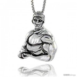 Sterling Silver Body Builder Pendant, 1 in tall