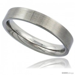 Surgical Steel 4mm Wedding Band Thumb Ring Comfort-Fit Matte Finish