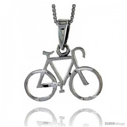 Sterling Silver Bicycle Pendant, 1 1/16 in