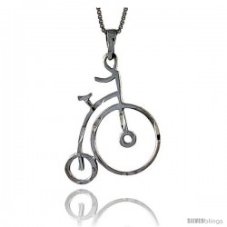 Sterling Silver Bicycle Pendant, 1 1/2 in