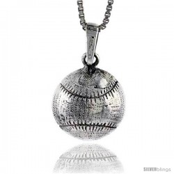 Sterling Silver Baseball Pendant, 1 in