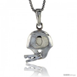 Sterling Silver Football Helmet Pendant, 1 in