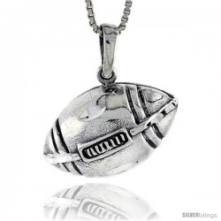 Sterling Silver Football Pendant, 3/4 in