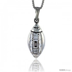 Sterling Silver Football Pendant, 1 1/8 in