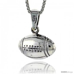 Sterling Silver Football Pendant, 3/4 in -Style Pa619