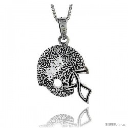 Sterling Silver Football Helmet Pendant, 1 1/16 in